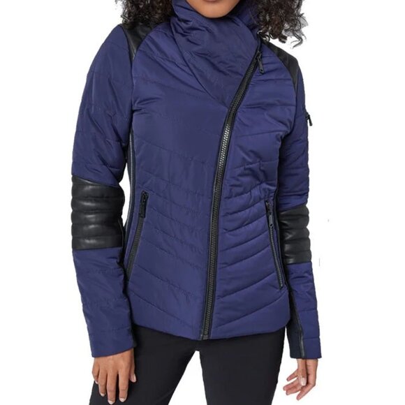 Alp-N-Rock Moto Jacket Blue Black Ski Snow Resortwear Designer Winter Small - Picture 1 of 16